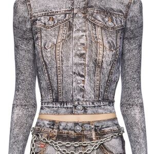 Diesel Gray P Koll Denim Set